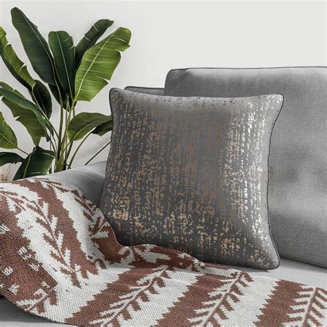 Metallic Silver Throw Pillows 